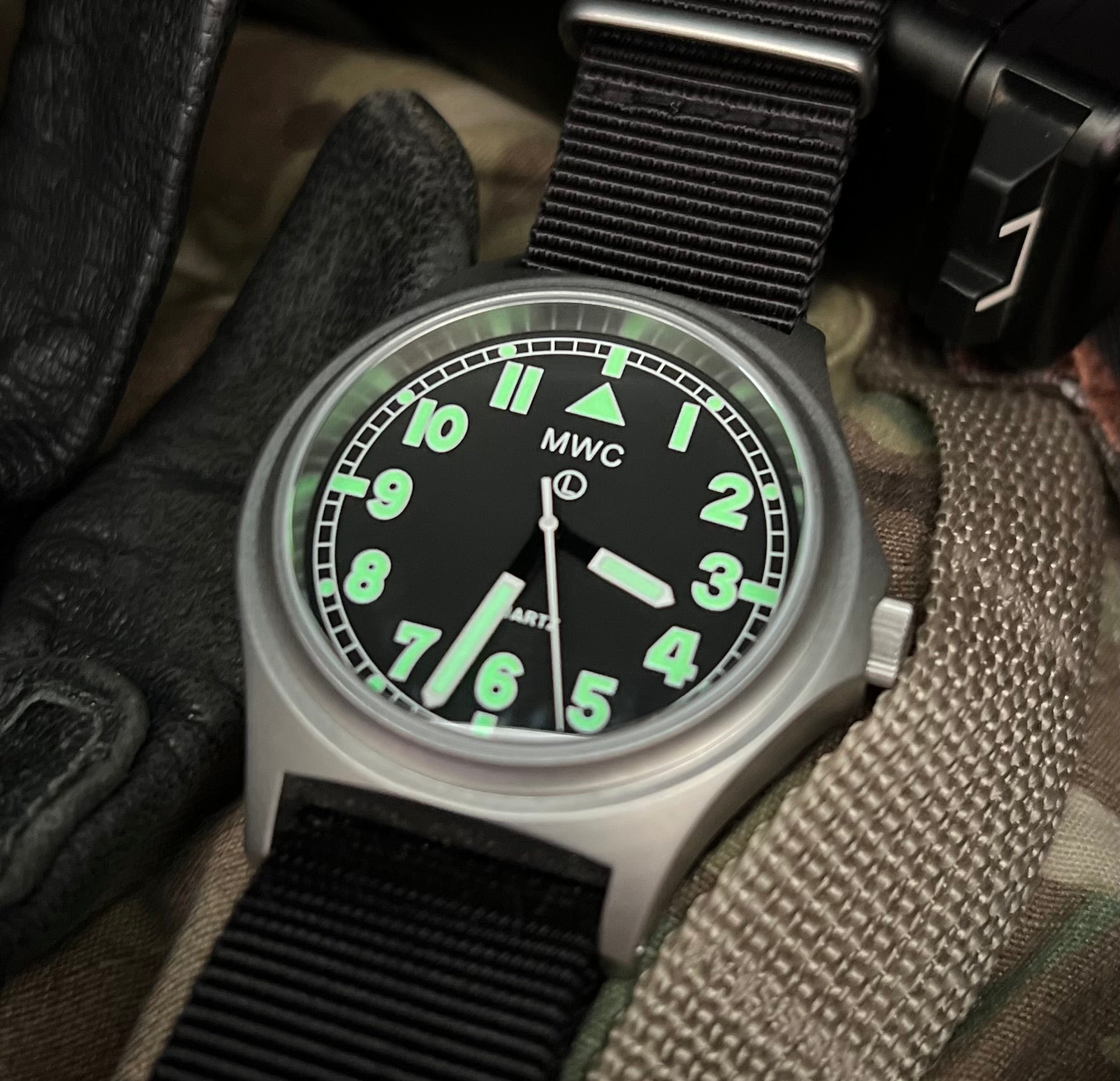 MWC G10 100m / 330ft Water resistant Stainless Steel Military Watch with Sapphire Crystal - NATO Stock Number: NSN 6645-99-472-3228