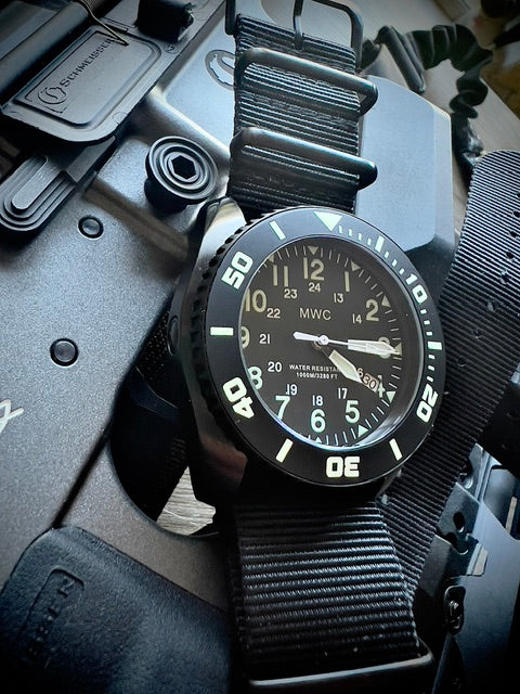 MWC "Depthmaster" 100atm / 3,280ft / 1000m Water Resistant Military Divers Watch in PVD Stainless Steel Case with Helium Valve (Automatic)
