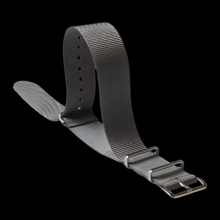 18mm Admiralty Grey NATO Military Watch Strap in Ballistic Nylon with Stainless Steel Fasteners