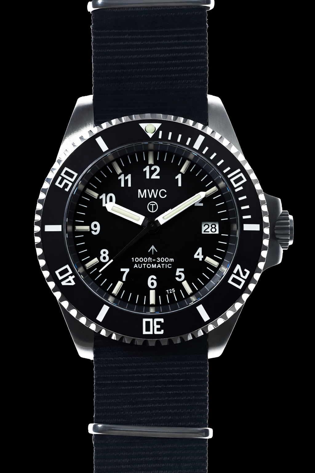 MWC 24 Jewel 300m Automatic Military Divers Watch with Tritium GTLS Tubes for Enhanced Nighttime Performance