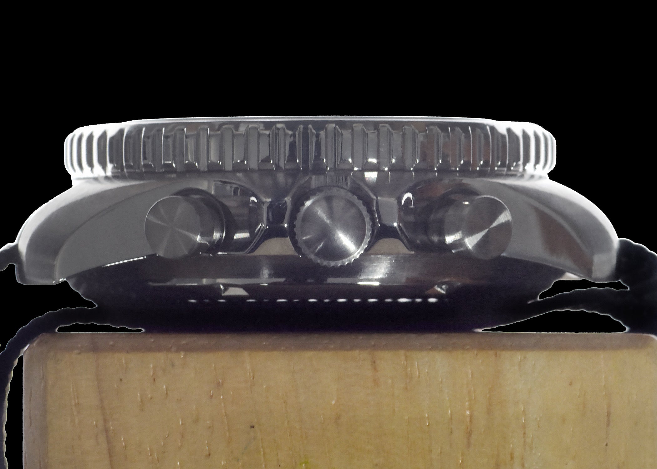 MWC NATO Pattern Black PVD Steel Military Pilots Chronograph with Sapphire Crystal and Swiss Ronda Movement with GTLS/Tritium Illumination