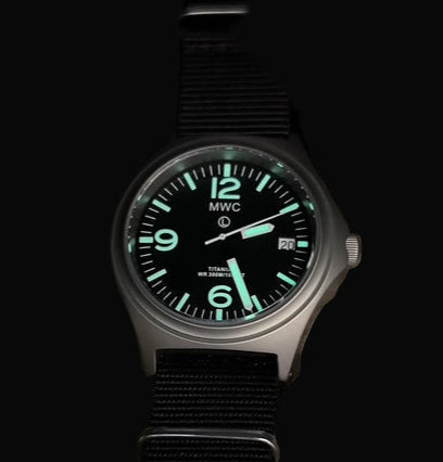 MWC Titanium Military Watch, 300m Water Resistant, Sapphire Crystal and 10 Year Battery Life - NATO NSN Number: 6645-99-847-7565