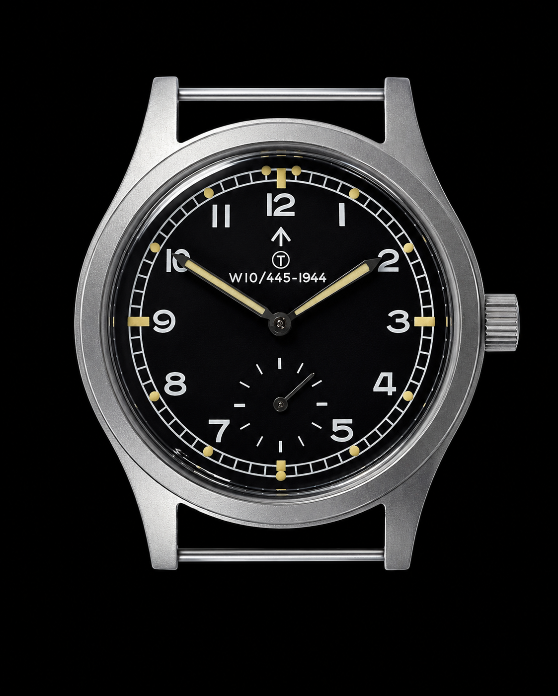 MWC 1940s/1950s "Dirty Dozen" Military Watch with 24-Jewel Swiss Sellita SW216 Handwound Movement and Domed Vintage Box Sapphire Crystal