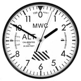 MWC Limited Edition Altimeter Wall Clock with White Dial, Silent Quartz Movement and Sweep Second Hand (Size 22.5 cm / approx 9