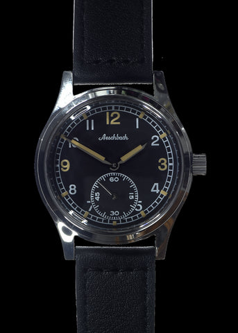 MWC Classic 1960s/70s Matt Black European Pattern Military Watch Webbing Strap