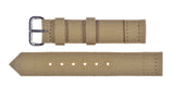 2 Piece Retro Pattern 18mm Khaki Canvas Military Watch Strap - The Ideal Strap for Older Military Watches