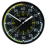 MWC Aircraft Instrument Airspeed Indicator Wall Clock with Silent Quartz Movement and Sweep Second Hand (Size 22.5 cm / approx 9