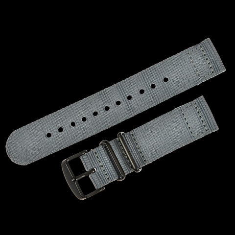 22mm Premium Black Carbon Fibre Watch Strap with Matching Stitching